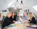 Teamwork: Sarah Ussher (2nd from left) organises the office and the trips