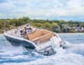 Even with the 300, the X 26-S shows its sporty ambitions with good rough water capability thanks to its deep V-step hull.