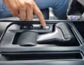 The gear selector lever can be folded down