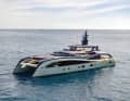 Solar cells are distributed across the roofs, superstructure and foredeck.