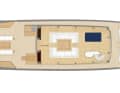 Companionway: From the outside, the crew enters the lobby with galley and on to the galley and their quarters aft.