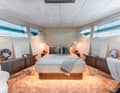 VIP suite: The bright and spacious cabin at the very front of the bow makes its position on board the focal point of the design.