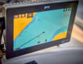 Plotter with electronic sports boat chart.  In Germany, this equipment does not fulfil the legal requirements.