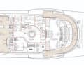 Bridge deck: The captain's cabin is located between the steering position and the indoor-outdoor gym.