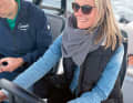 ... and Stella Neumann driving the Candela C8.