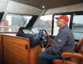 Driver's seat: Two monitors display the course and data.