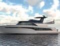 Super Lauwersmeer SLX54: Genuss mit allen Annehmlichkeiten und das Beste aus offenem Cockpit, Achterkajüte und Flybridge versprechen die Stahlyachtbauer und feiern ihr innovatives Unterwasserschiff, eine Mischung aus Verdränger und Gleiter, als eine Revolution, die die 16,5 m lange SLX54 12 kn schnell macht.