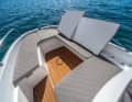 The foredeck can be converted into a seating area in no time at all.