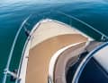 The sun lounger on the foredeck is standard