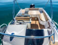 The seating area in the aft cabin can also be converted into a sunbathing area if required