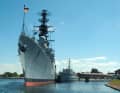 German Naval Museum in Wilhelmshaven: Harbour area with the guided missile destroyer "Mölders"
