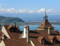 View from the town wall over the old town of Murten