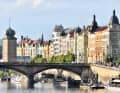 The Rasin Quay on the right bank of the Vltava in Prague