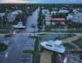 Bis zu drei Meter erreichte die Sturmflut in der Mündung des Peace River.