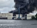 The Lürssen shipyard in flames: Numerous emergency services were deployed to fight the fire