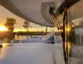 Golden evening: Our Horizon is back at her berth at the Le Boat charter base in the Westhoek Marina in Nieuwpoort after the cruise.