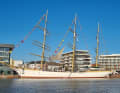 Das ehemalige Schullschiff an seinem dauerhaften Liegeplatz in Bremerhaven.