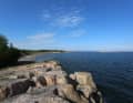 Côte sud de Jussarö avec la tour d'extraction.