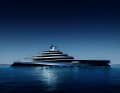 "Aeolus": The bow is long, the superstructure sits far aft. Giles Taylor drew the outer lines, which resemble the sailing yachts of the J-Class