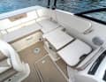 Folding down the backrest of the front passenger seat creates another sun lounger in the cockpit.