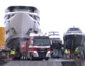 Impressive insights: Eight motor yachts arrive by pontoon...