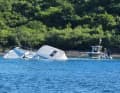 A 42-foot catamaran ran aground off Christmas Cove in the US Virgin Islands.