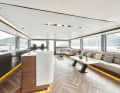 The saloon of the 60-foot catamaran