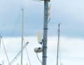 Eine typische WLAN-Antenne im Hafen. Bei größeren Anlagen steht oft auf jeder Brücke so ein Zugriffspunkt