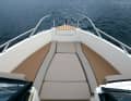 The bow of the Quicksilver can be converted into a sunbathing area