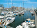 Jetties of Jachthaven Scheveningen in the inner part of the seaport
