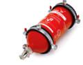 Jockel foam extinguisher: Foam extinguishers are installed vertically in the engine compartment using the mounting clamps supplied