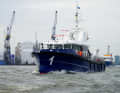 The 29.40 metre long and 7.44 metre wide police boat has a plug-in hybrid drive system