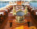 When the weather is fine, the saloon deck is a wonderful place to dine