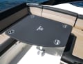The cockpit table can be lowered to enlarge the sun lounger