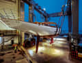 "Halekai" on the crane: The 39 metre long Truly Classic 128 was built on Andre Hoek's computers and was delivered three years ago