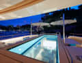 The 77.25 metre long "Pi" was built in 2019. Its swimming pool measures 6 by 2.20 metres and is also known for its glass floor.