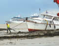 Sinking and salvage of the "Musta Kissa" off the Oste estuary.