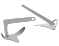 The Bruce anchor: With its protruding, three-bladed flukes in the shape of a shovel, the Bruce has a high holding power when it digs deep into soft ground. With no moving parts, it is easy to handle, but only fits in spacious anchor boxes - or on the roller at the front of the bow. It is less suitable for overgrown and stony ground. The plough anchor: As the name suggests, this anchor digs into the soft ground like a plough under tensile load. An all-purpose model that is marketed with many slight modifications under different product names. The best-known are the CQR with a lateral shank joint (see illustration), the Kobra, whose shank can be folded forwards, and the hingeless Delta