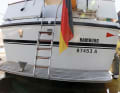 Before: The ageing transom of our 45-year-old Ancora 41