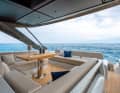 The main role on the main deck of the BG54 is played by the seating area and a large sun lounger on the foredeck