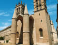 The enormous entrance portal of the Cathédrale Saint-Pierre in Montpellier