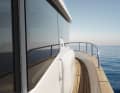 Recycled teak is laid throughout the boat