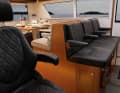 Three seats have been integrated on the port side, offering a clear view forwards
