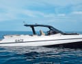 Sacs Rebel 47: Wer es eilig hat, wählt die Außenborderversion mit 3x 425 PS, die 50 kn schnell ist. Alternativ stehen zwei 440 PS starke Dieselmotoren mit Z-Antrieb zur Wahl. Konkurrenzlos  sind dagegen die RIB-Konstruktion und die Ausstattung mit zwei Kabinen und einem Badezimmer.