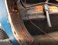 Mirror plate: The glue in the plywood has come loose. The entire transom plate is rotten and can no longer support the motor and drive