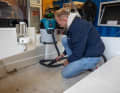 It's easier with an industrial hoover like the one from Makita