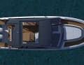 There is a large, comfortable sun lounger in the bow