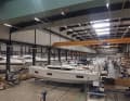 Two of the four production lines in the Bavaria shipyard for sailing and motor yachts