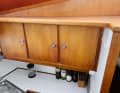 Step 1 - Before: The solid teak doors in the pantry were getting on in years, so they needed to be refurbished with either oil, varnish or foil