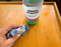 Step 3 - Cleaning: Especially in the pantry, wooden parts are often contaminated with grease or dirt. Clean first with soapy water, then with spirit